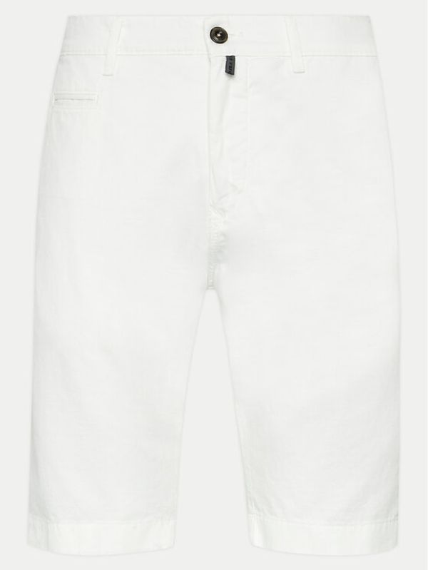Pierre Cardin Pierre Cardin Kratke hlače iz tkanine 34770/000/5002 Bela Modern Fit