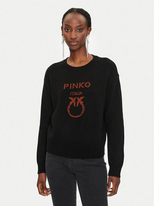 PINKO Pinko Pulover Logo 100414 Y7Z4 Črna Regular Fit