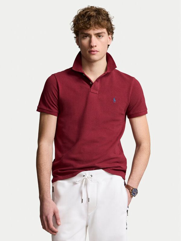 Polo Ralph Lauren Polo Ralph Lauren Polo majica 710536856424 Bordo rdeča Slim Fit