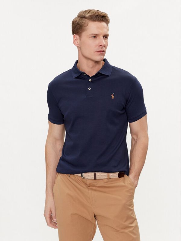 Polo Ralph Lauren Polo Ralph Lauren Polo majica 710713130006 Mornarsko modra Custom Slim Fit