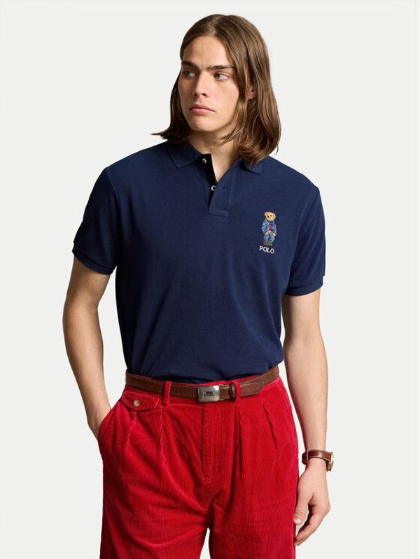 Polo Ralph Lauren Polo Ralph Lauren Polo majica 710853312027 Mornarsko modra Slim Fit