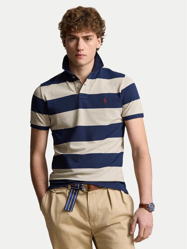 Polo Ralph Lauren Polo Ralph Lauren Polo majica 710941434001 Mornarsko modra Custom Slim Fit