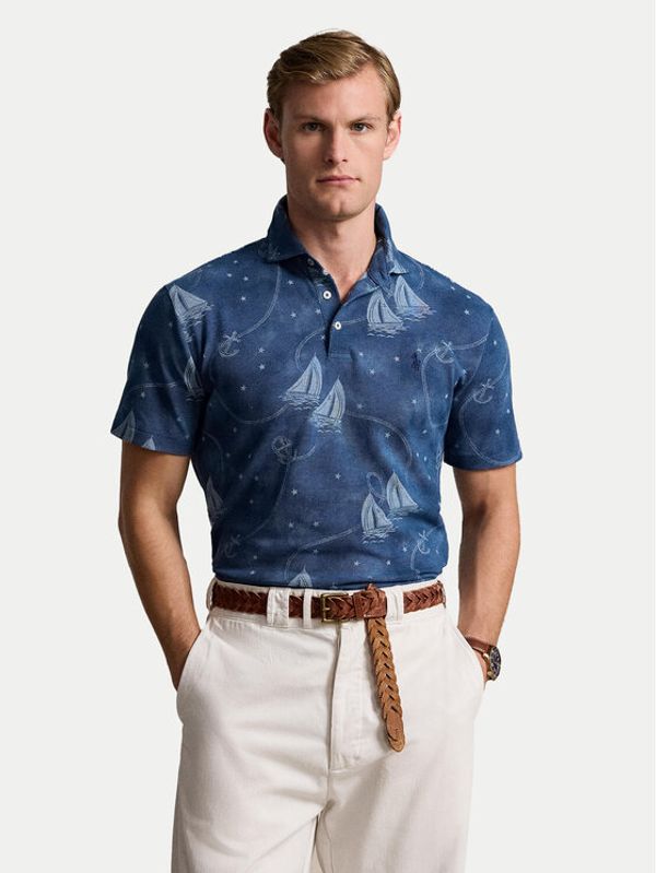 Polo Ralph Lauren Polo Ralph Lauren Polo majica 710941436001 Modra Custom Slim Fit