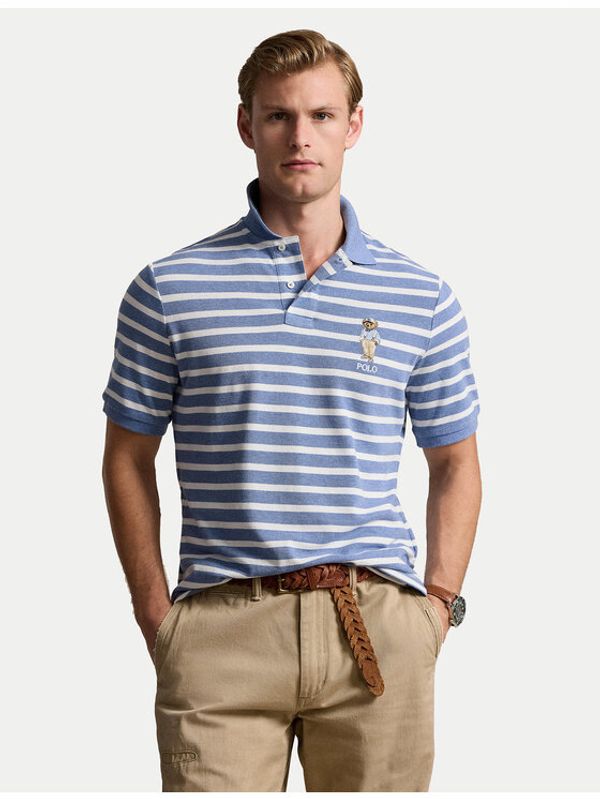 Polo Ralph Lauren Polo Ralph Lauren Polo majica 710941863001 Modra Custom Slim Fit