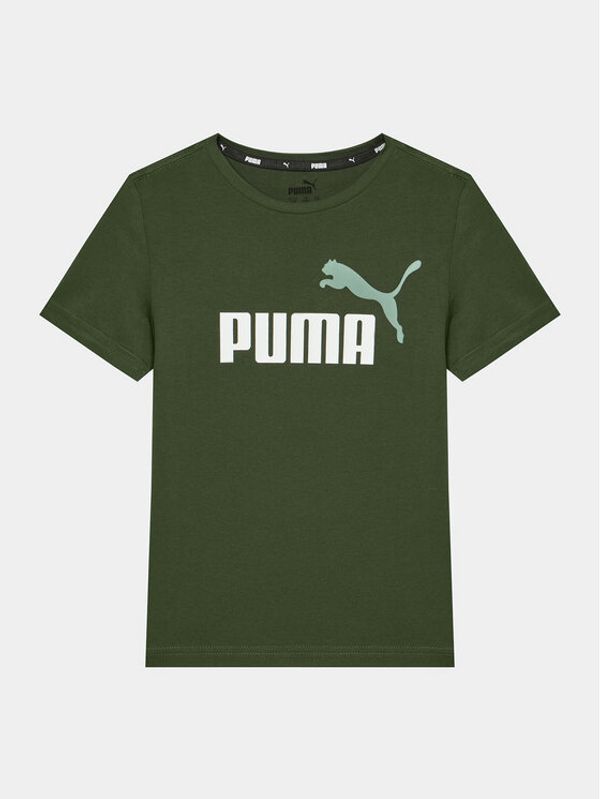 Puma Puma Majica Ess+ 2 Col Logo 586985 Zelena Regular Fit