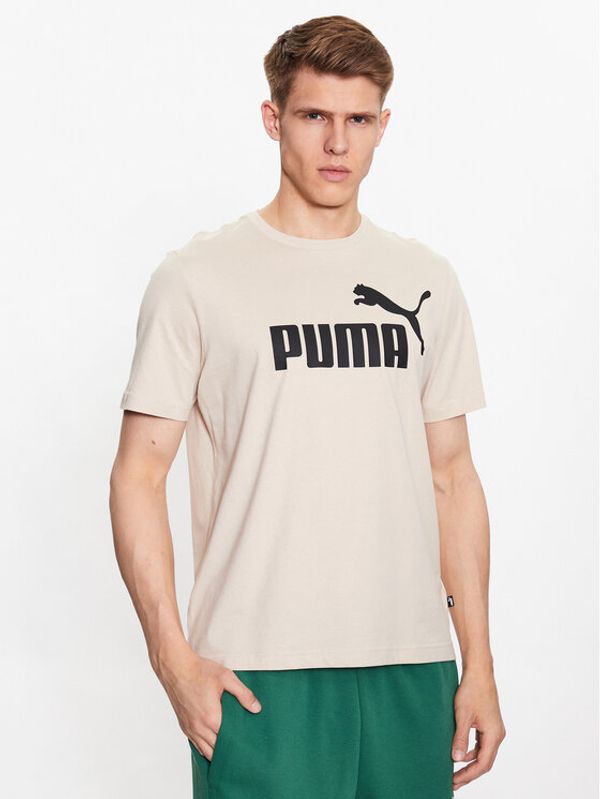 Puma Puma Majica Essentials Logo 586667 Bež Regular Fit