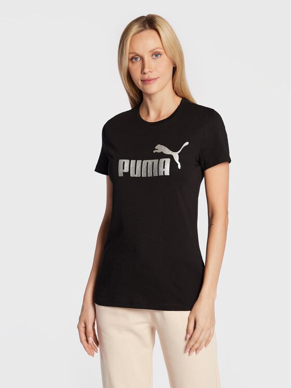 Puma Puma Majica Essentials+ Metallic Logo 848303 Črna Regular Fit