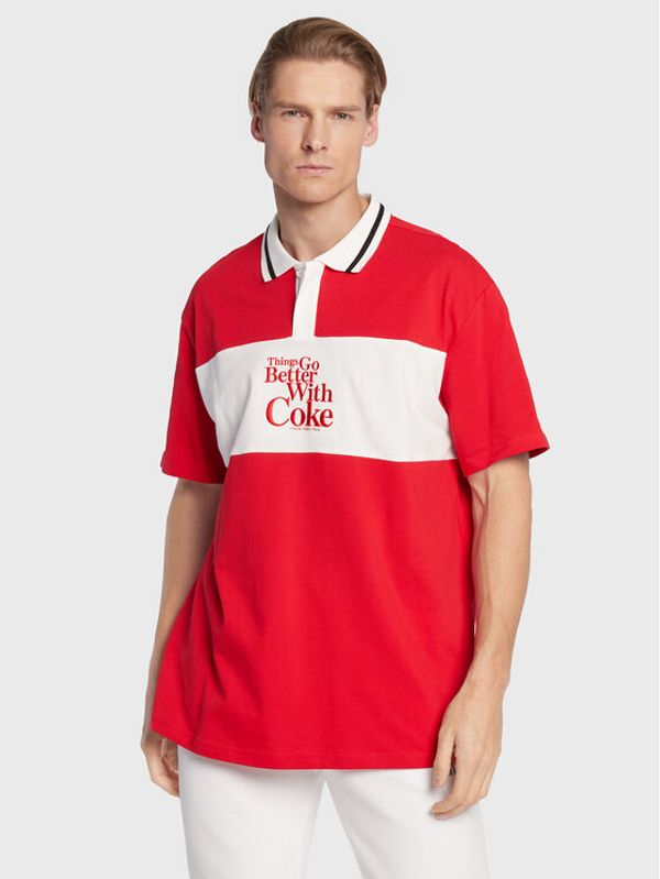 Puma Puma Polo majica COCA-COLA 536160 Rdeča Relaxed Fit