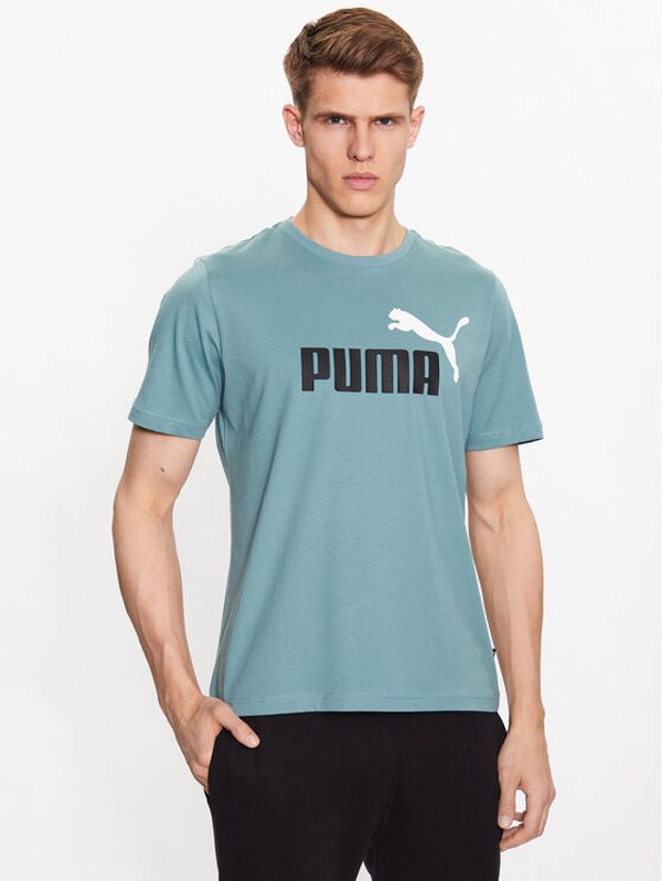 Puma Puma Majica Essentials+ 2 Col Logo 586759 Zelena Regular Fit