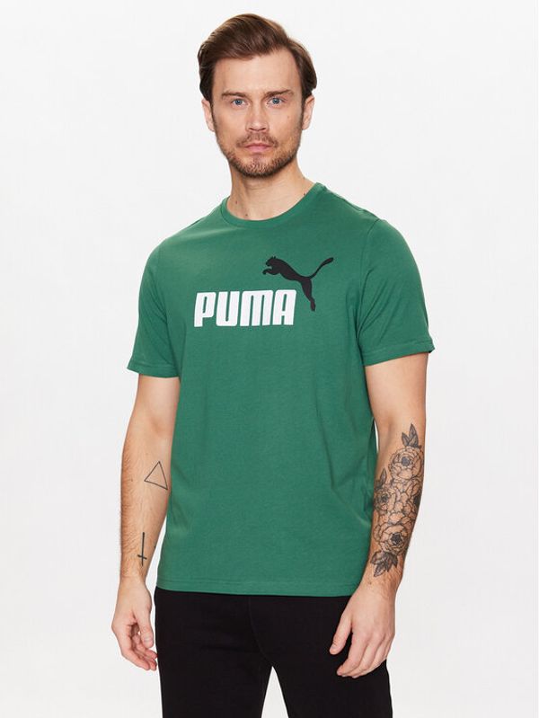 Puma Puma Majica Essentials+2Col Logo 586759 Zelena Regular Fit