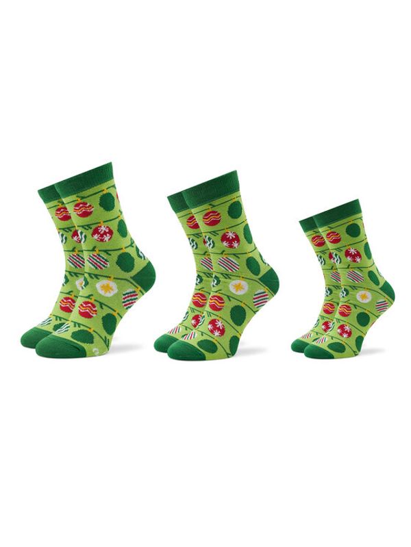 Rainbow Socks Rainbow Socks Set 3 parov unisex visokih nogavic Xmas Balls Zelena