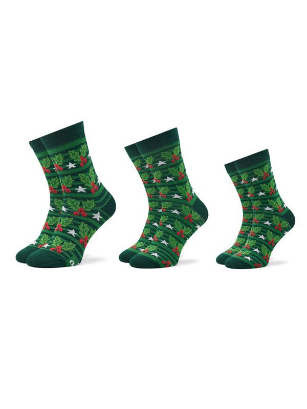 Rainbow Socks Rainbow Socks Set 3 parov unisex visokih nogavic Xmas Balls Zelena