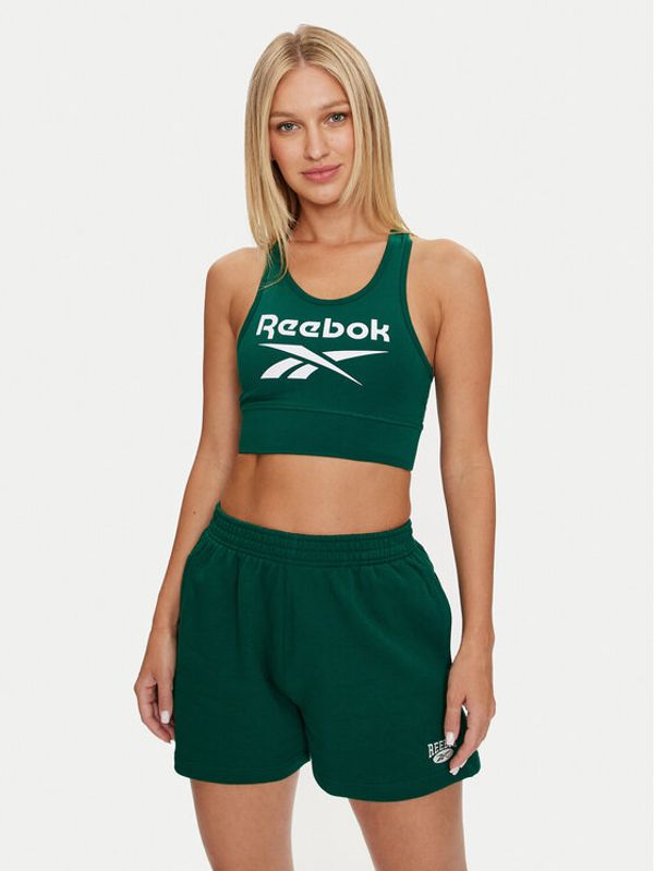 Reebok Reebok Top Identity Big Logo Cotton Bralette 100076020 Zelena Slim Fit