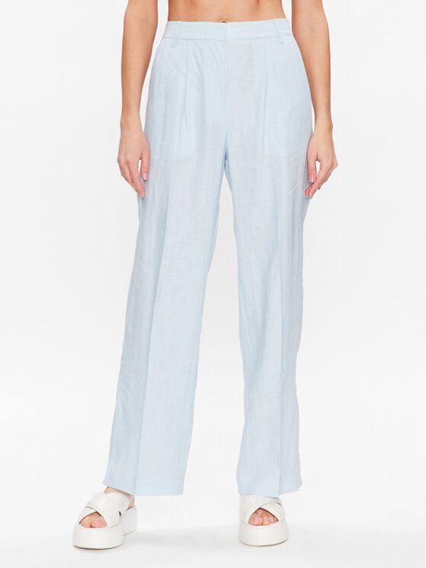 Remain Remain Hlače iz tkanine Linen 500160190 Modra Regular Fit