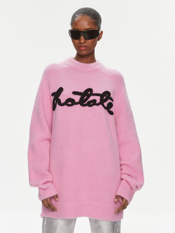 ROTATE ROTATE Pulover Knit Oversize Logo Jumper 1120922215 Roza Oversize