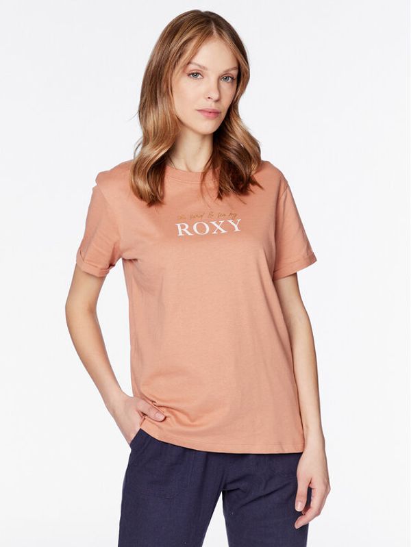 Roxy Roxy Majica Noon Ocean ERJZT05490 Oranžna Regular Fit