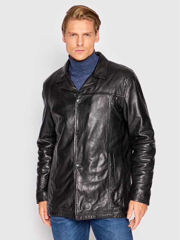 Serge Pariente Serge Pariente Usnjena jakna Nathan Črna Regular Fit