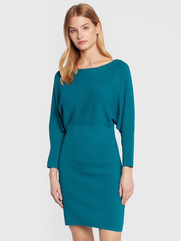 Sisley Sisley Pletena obleka 11APMV004 Turkizna Regular Fit