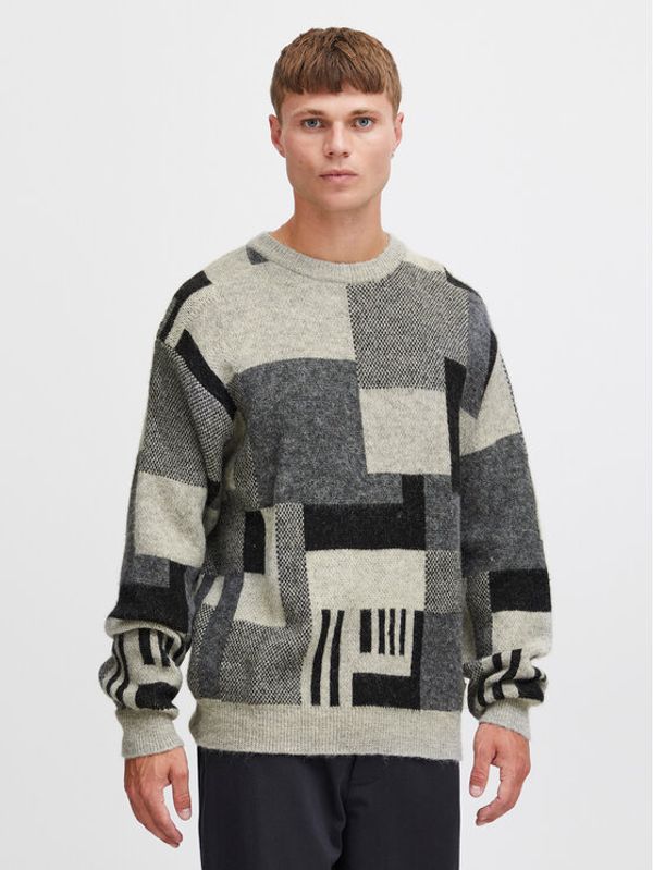 Solid Solid Pulover 21108046 Siva Regular Fit