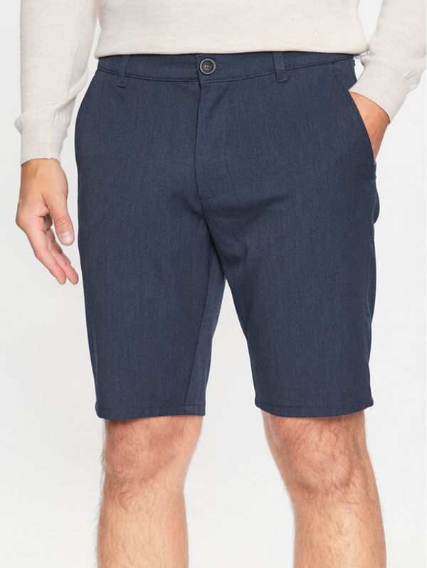 Solid Solid Kratke hlače iz tkanine 21200394 Mornarsko modra Slim Fit