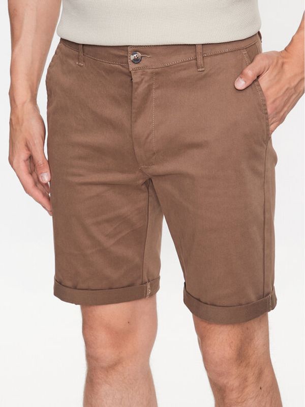 Solid Solid Kratke hlače iz tkanine 21200395 Rjava Regular Fit