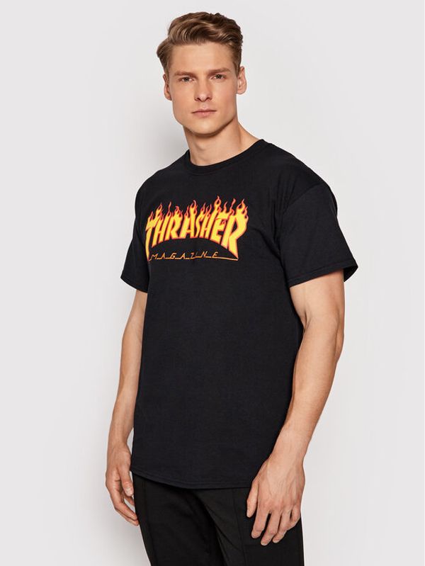 Thrasher Thrasher Majica Flame Črna Regular Fit