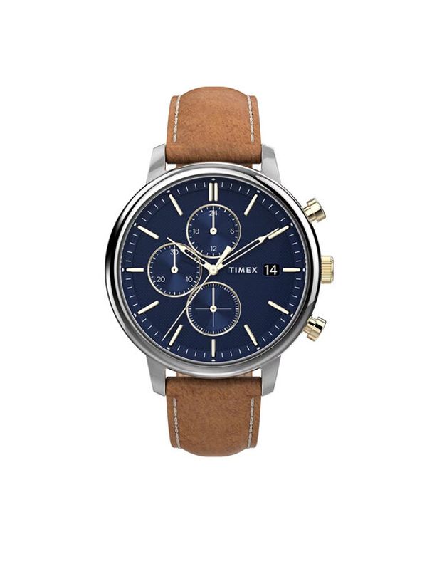 Timex Timex Ročna ura Chicago Chronograph 45mm TW2U39000 Rjava