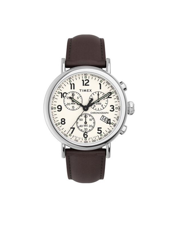 Timex Timex Ročna ura Standard Chronograph TW2V27600 Rjava