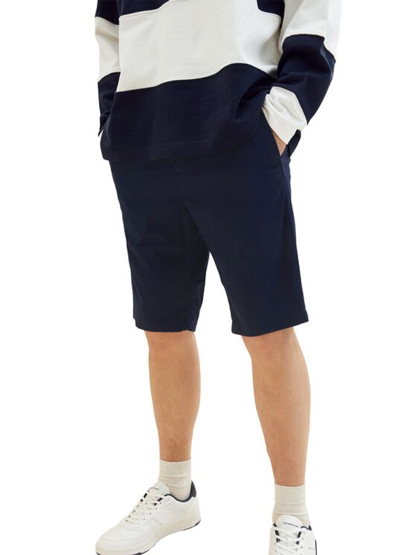 Tom Tailor Tom Tailor Kratke hlače iz tkanine 1035037 Mornarsko modra Slim Fit