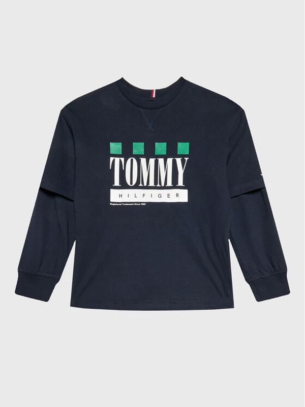 Tommy Hilfiger Tommy Hilfiger Bluza Double Layer KB0KB07793 D Mornarsko modra Regular Fit