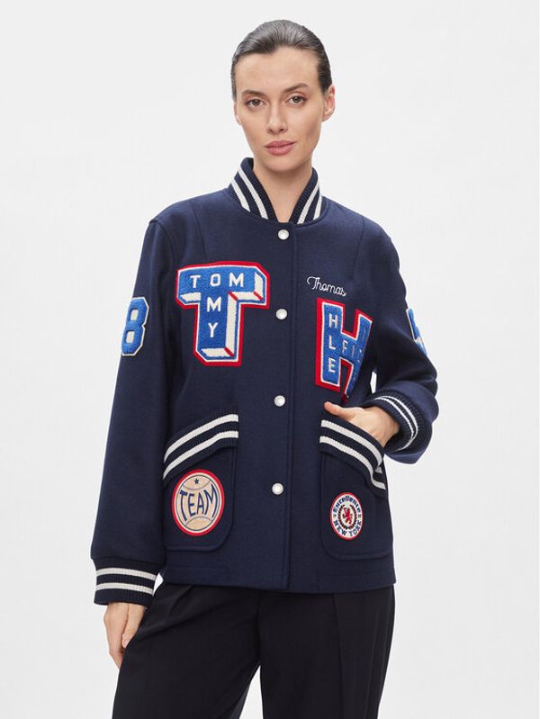 Tommy Hilfiger Tommy Hilfiger Bomber jakna Collegiate Wool Blend Varsity WW0WW40479 Mornarsko modra Regular Fit