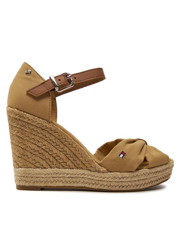 Tommy Hilfiger Tommy Hilfiger Espadrile Basic Open Toe High Wedge FW0FW04784 Rjava