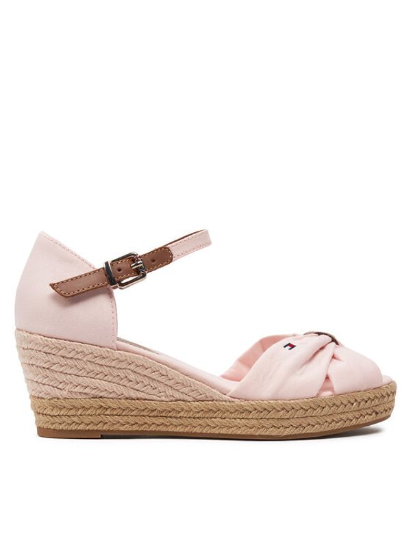 Tommy Hilfiger Tommy Hilfiger Espadrile Basic Open Toe Mid Wedge FW0FW04785 Roza