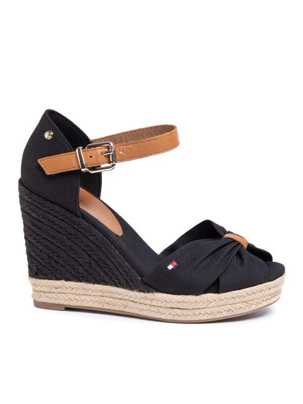 Tommy Hilfiger Tommy Hilfiger Espadrile Basic Opened Toe High Wedge FW0FW04784 Črna