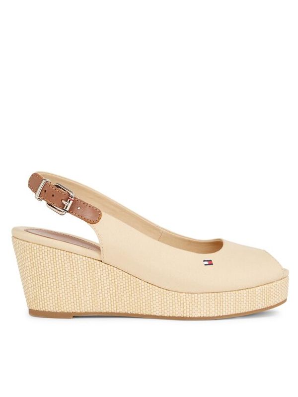 Tommy Hilfiger Tommy Hilfiger Espadrile Iconic Elba Sling Back Wedge FW0FW04788 Bež