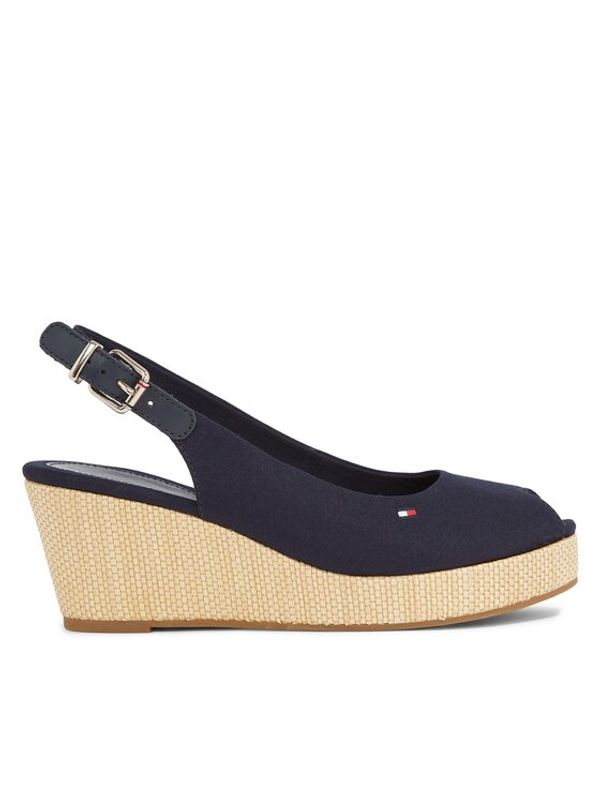 Tommy Hilfiger Tommy Hilfiger Espadrile Iconic Elba Sling Back Wedge FW0FW04788 Mornarsko modra