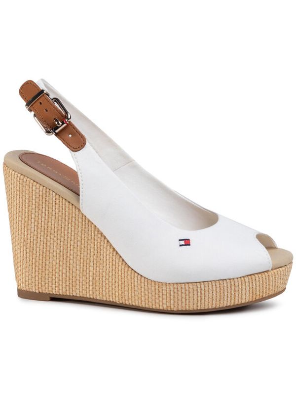 Tommy Hilfiger Tommy Hilfiger Espadrile Iconic Elena Sling Back Wedge FW0FW04789 Écru