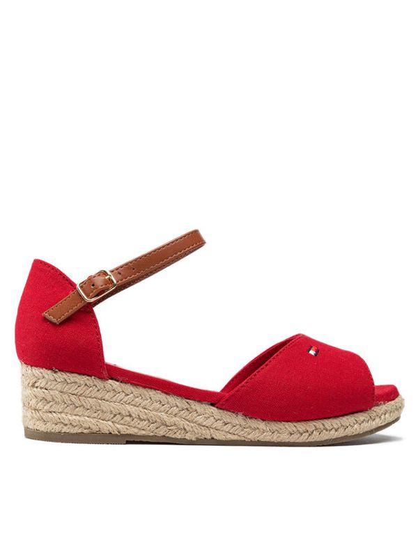 Tommy Hilfiger Tommy Hilfiger Espadrile Rope Wedge Sandal T3A7-32185-0048 S Rdeča