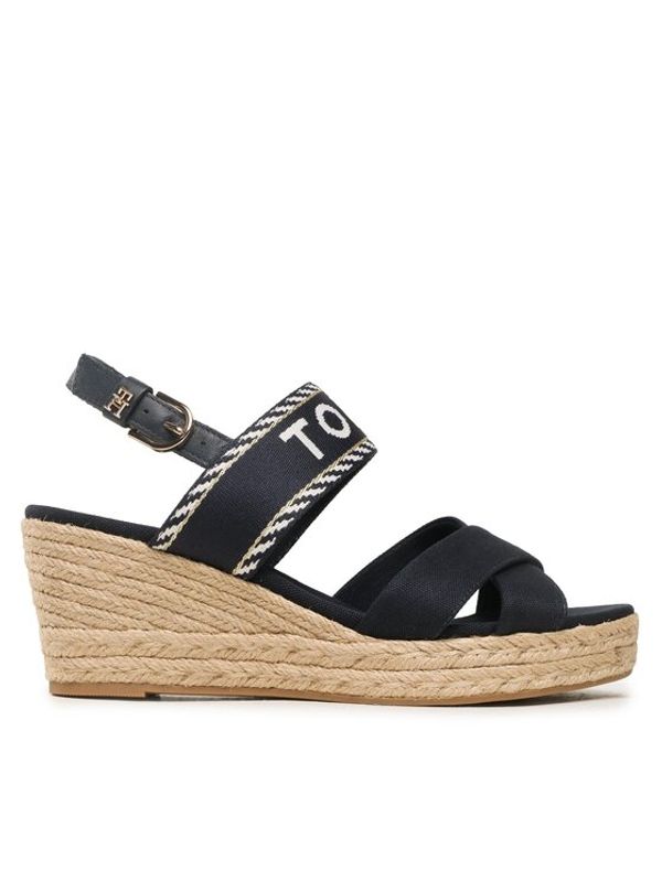 Tommy Hilfiger Tommy Hilfiger Espadrile Seasonal Webbing Mid Wedge FW0FW07091 Mornarsko modra