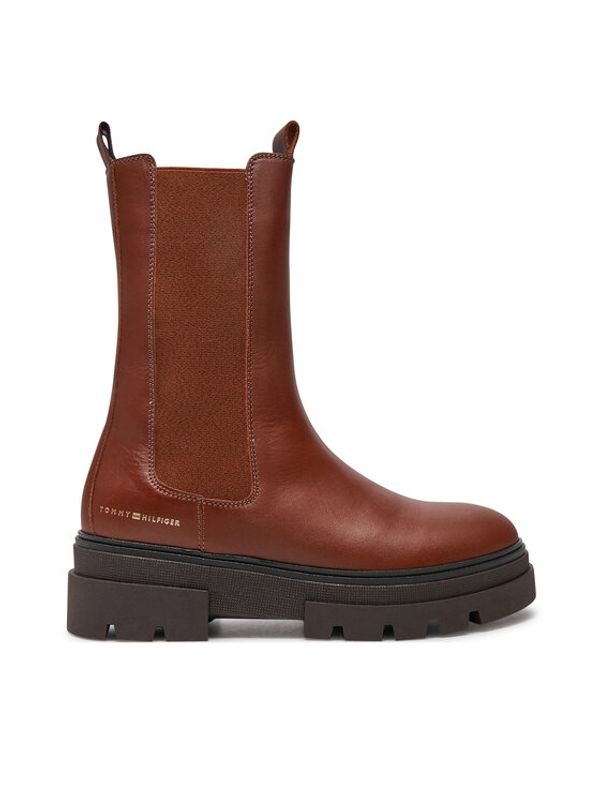 Tommy Hilfiger Tommy Hilfiger Gležnjarji Chelsea Monochromatic Chelsea Boot FW0FW06730 Rjava