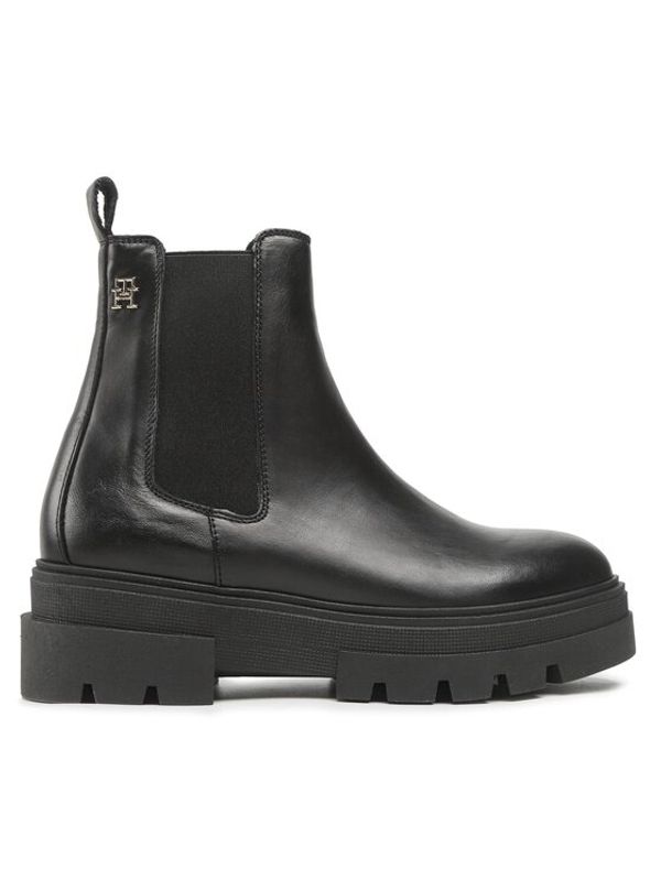 Tommy Hilfiger Tommy Hilfiger Gležnjarji Chelsea Monochromatic Chelsea Boot FW0FW06899 Črna