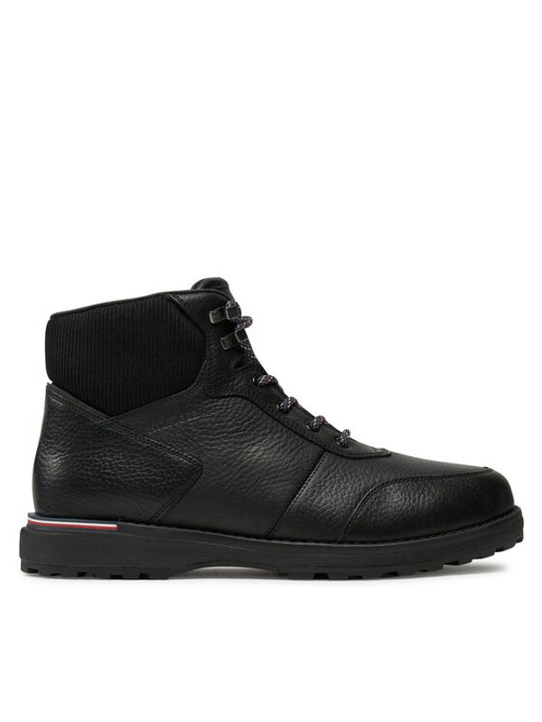 Tommy Hilfiger Tommy Hilfiger Gležnjarji Corporate Warm Outdoor Lth Boot FM0FM05148 Črna