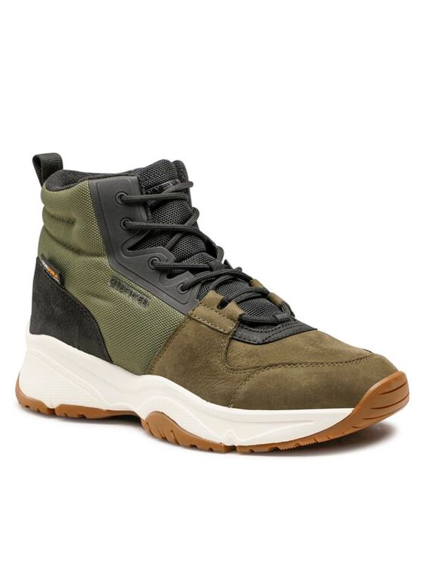 Tommy Hilfiger Tommy Hilfiger Gležnjarji Outdoor Leather Boot Cordura FM0FM04251 Khaki