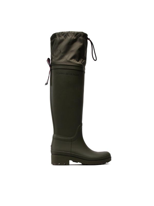 Tommy Hilfiger Tommy Hilfiger Gumijasti škornji Overknee Rainboot FW0FW06778 Khaki