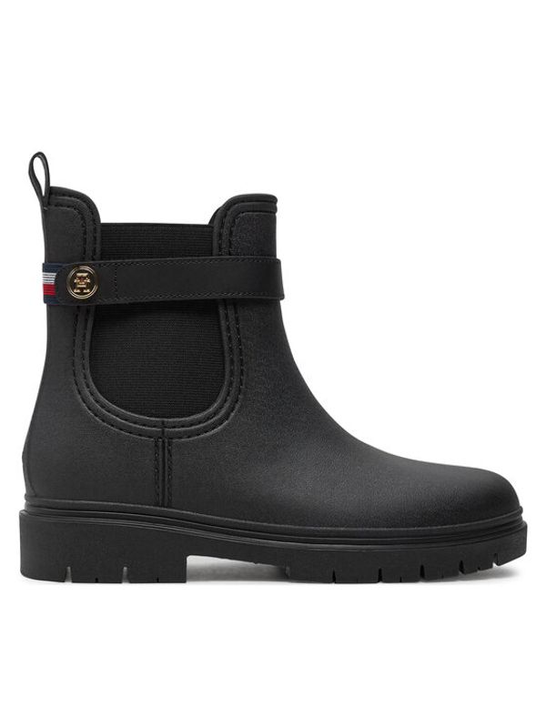 Tommy Hilfiger Tommy Hilfiger Gumijasti škornji Th Stud Rubberised Rainboot FW0FW08168 Črna