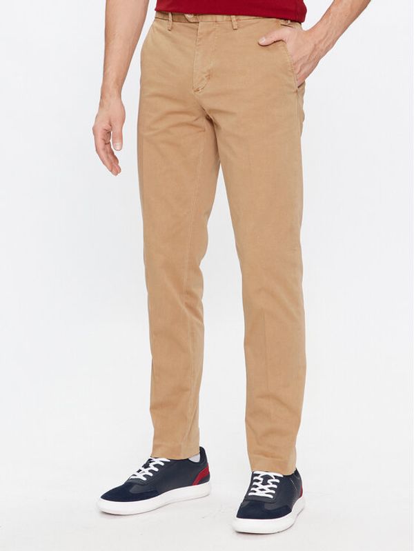 Tommy Hilfiger Tommy Hilfiger Hlače iz tkanine Hampton MW0MW32568 Bež Slim Fit