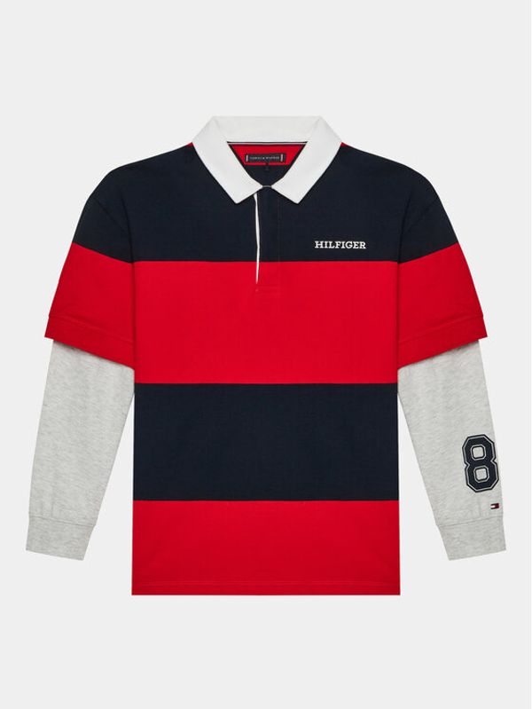 Tommy Hilfiger Tommy Hilfiger Jopa Rugby Stripe Polo L/S KB0KB08736 Rdeča Regular Fit