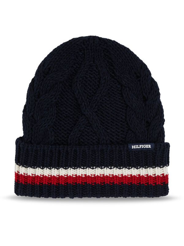 Tommy Hilfiger Tommy Hilfiger Kapa Monotype Chunky Knit Beanie AM0AM11506 Mornarsko modra