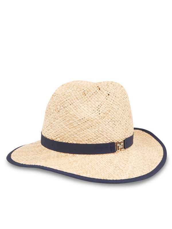 Tommy Hilfiger Tommy Hilfiger Klobuk Beach Summer Straw Fedora Hat AW0AW16044 Écru