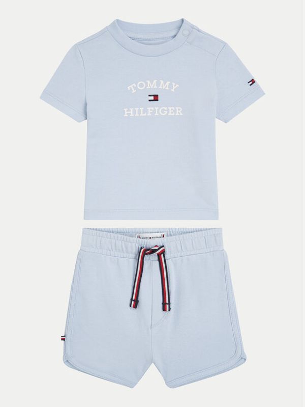 Tommy Hilfiger Tommy Hilfiger Komplet majica in kratke hlače Logo KN0KN01812 Svetlo modra Regular Fit